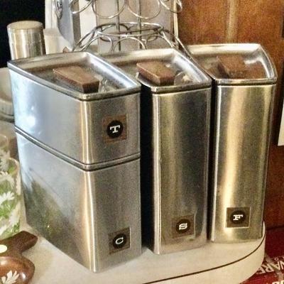 Lincoln canister set retro , mid century