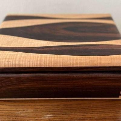 MFE044- Two Toned Wooden Jewelry Box - Signed by Maker