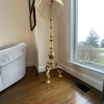 Antique Solid Brass Floor Lamp 64â€ Tall