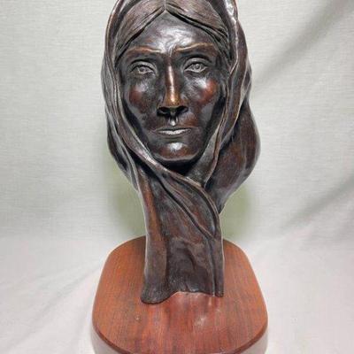 Bronze Native Ameriacn Sculpture signed G.H. Walbye