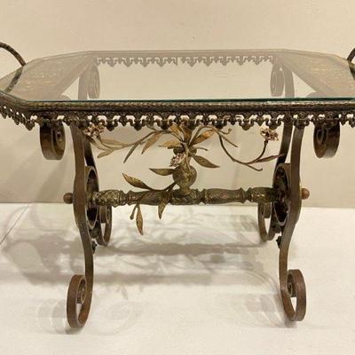 19th c. Bronze & Iron French Tray Table