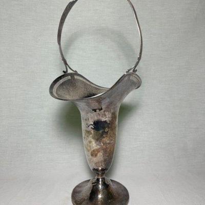 Sterling Trumpet Basket Vase