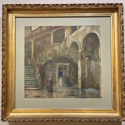 Antique Original Watercolor Signed 