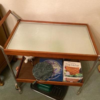 Vintage Mid-Century Modern SALTON Two-Tier Electric Hot Tray Buffet Cart

