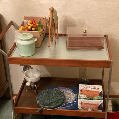 Vintage Mid-Century Modern SALTON Two-Tier Electric Hot Tray Buffet Cart