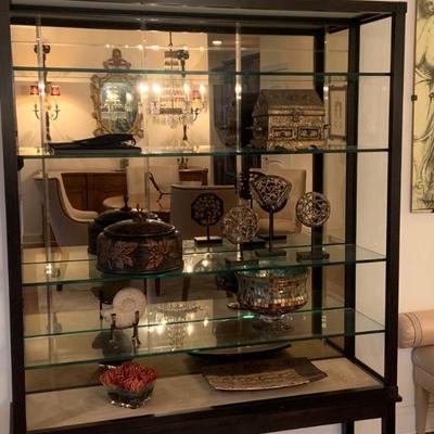 Display case with bric-a-brac