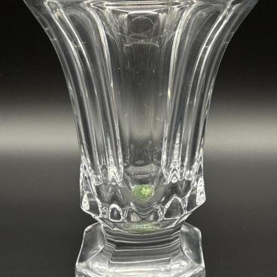 Large Heavy Crystal Vase, Marked