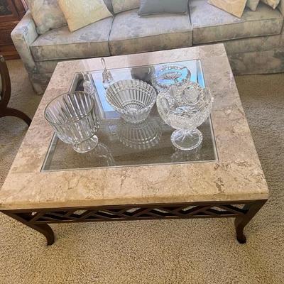 Faux Marble & Glass Coffee Table $95  This item is available for PRESALE.  Please text photo to 760-668-0554 to purchase.  We accept...