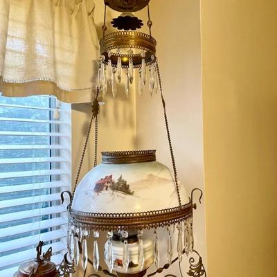lamp antique with crystals