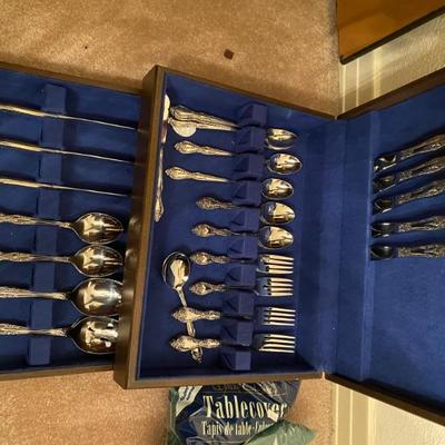 Stainless flatware and case