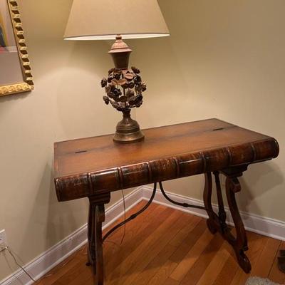 LEATHER WRITING DESK  (OPENS)