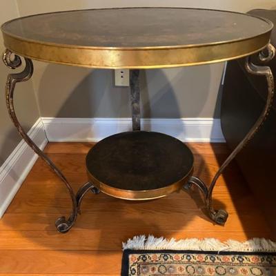 BURNISHED METAL LAMP TABLE