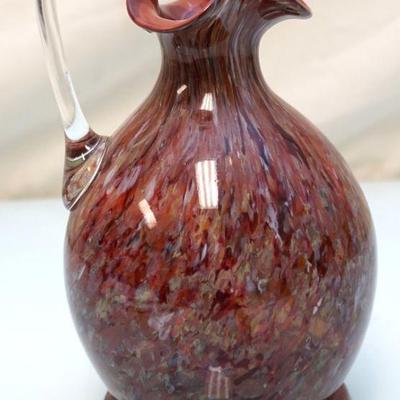 ART GLASS BLOWN CASED GLASS CONFETTI JUG