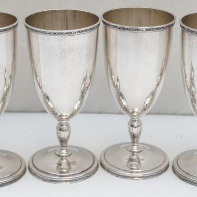 4 STERLING SILVER GOBLETS 1921 TOWLE