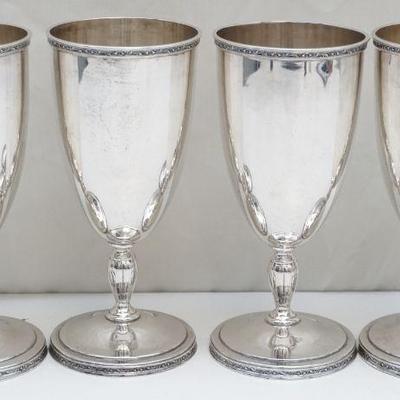 4 STERLING SILVER GOBLETS 1921 TOWLE