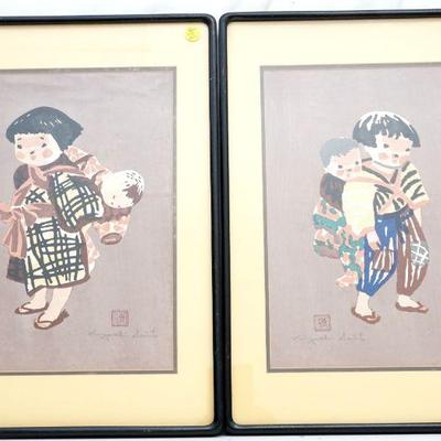 2 KIYOSHI SAITO SIGNED WOODBLOCK