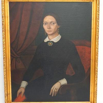 LARGE 19TH C. PORTRAIT OF A LADY