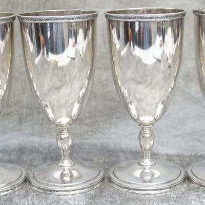 4 STERLING SILVER GOBLETS 1921 TOWLE