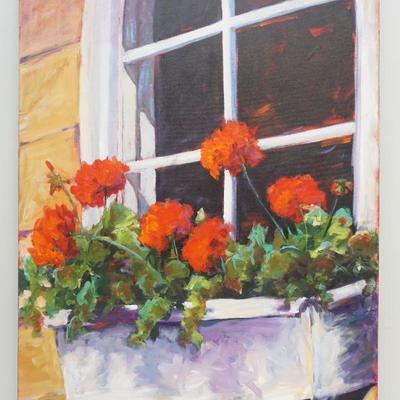 SUSAN HECHT WINDOW BOX GERANIUMS