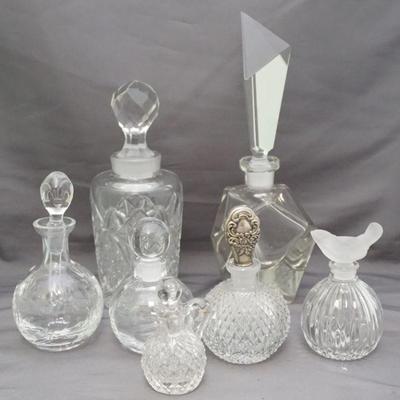 7 pc VINTAGE GLASS / CRYSTAL PERFUME / COLOGNES