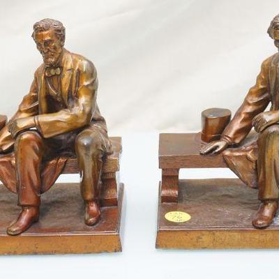 PAIR BRONZE ABRAHAM LINCOLN BOOKENDS