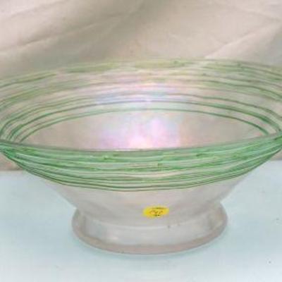 3 PC STEUBEN VERRE de SOIE w/ GREEN READING