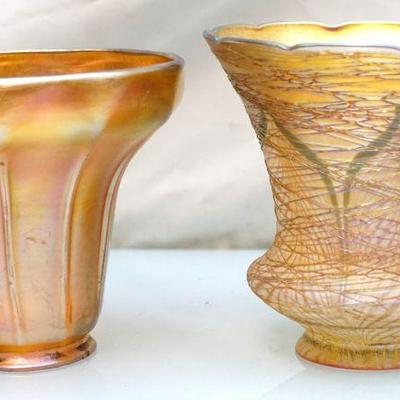 QUEZEL & STEUBEN IRIDESCENT ANTIQUE SHADES