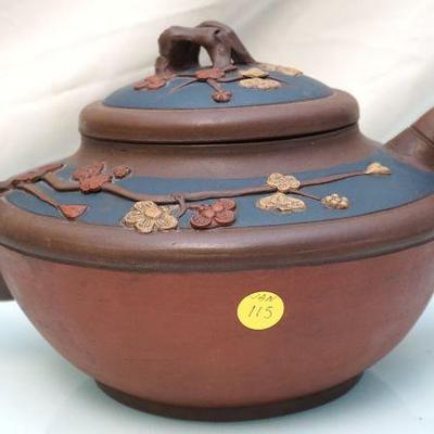 LARGE CHINESE YIXING TEAPOT PRUNUS