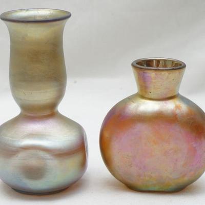 2 EARLY STEUBEN AURENE VASES 201 & 289