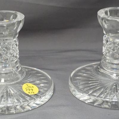 PAIR WATERFORD CRYSTAL CANDLESTICKS