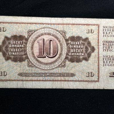 Three 1968 Yugoslavian 10 Dinara Bills