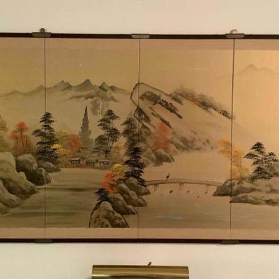 MLC007 Japanese Four Paneled Painting