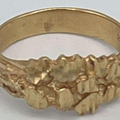 MLC415-14k Menâ€™s Gold Nugget Ring