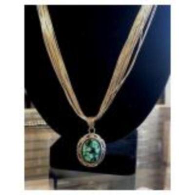 Women's turquoise & Liquid Silver necklace