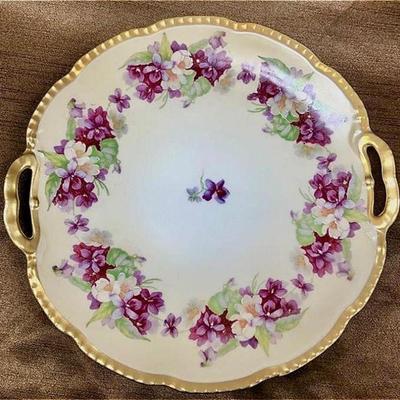BEAUTIFUL ANTIQUE PRUSSIAN HANDPAINTED GILT PLATE 