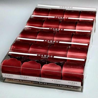 Beautiful Rose Red French Sabre Napkin RIngs
