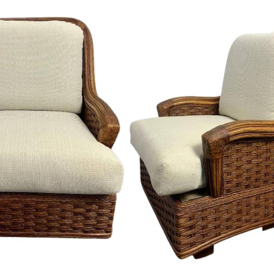 Vintage Braxton Culler Rattan Lounge Chair

