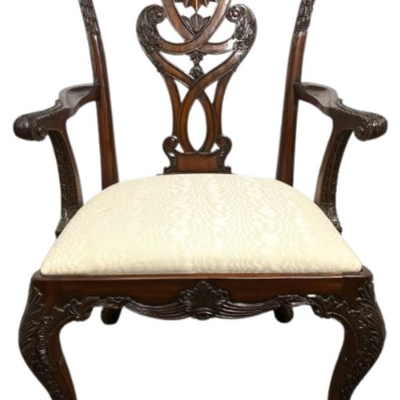 Henredon Ornately Carved Chippendale Captain's Chair
