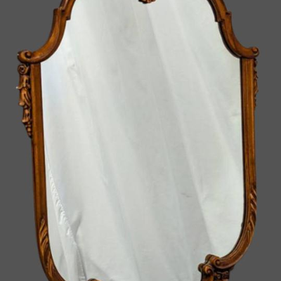 Vintage French Louis XV Style Wood Mirror
