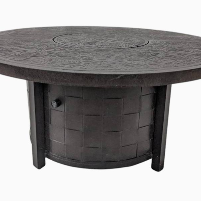Large 4 Foot Round Metal Patio Fire Table- w/ Propane Tank
