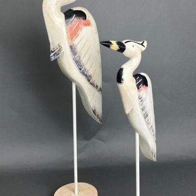 Seaguar Heron Sculptures on Stands
