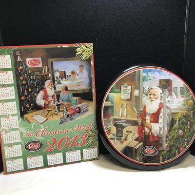 Lot167  Case Thermometer & Calendar
Case Thermometer is a Christmas theme, Calendar is metal and is for the year 2013
