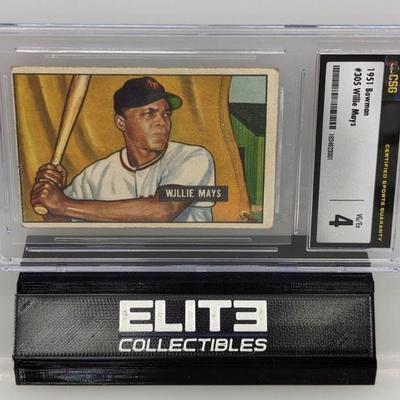 1951 Bowman Willie Mays #305 Rookie RC CSG 4