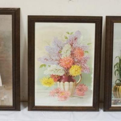 1043	LOT OF 3 VICTORIAN ERA FRAMED PRINTS & ADVERTISING, LARGEST APPROXIMATELY 18 IN X 29 IN
