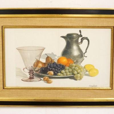 1252	STILL LIFE FRAMED PRINT, APPROXIMATELY 21 IN X 29 IN OVERALL
