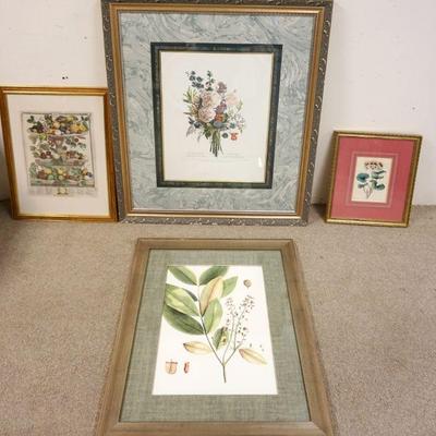 1247	BOTANICAL PRINTS, LOT OF 4, LARGEST APPROXIMATELY 37 IN X 44 IN
