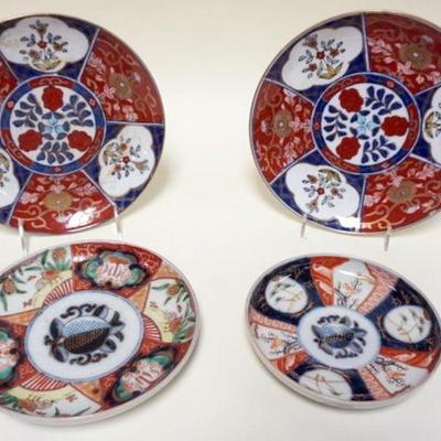 1159	IMARI PLATES, LOT OF 4, LARGEST APPROXIMATELY 9 IN 
