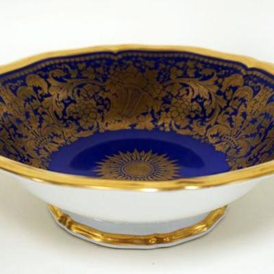 1004	ROSENTHAL *CHIPPENDALE* COBALT ROUND BOWL W/GILT TRIM, APPROXIMATELY 9 1/4 IN
