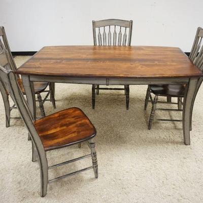 1227	LANCASTER LEGACY SHORE CASUAL DINETTE TABLE AND 4 ARROWBACK CHAIRS, TABLE APPROXIMATELY 66 IN X 43 IN X 30 IN H
