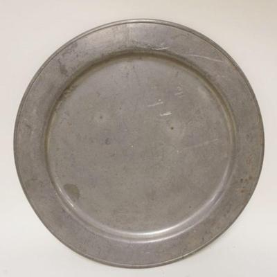 1296	ANITQUE PEWTER CHARGER, APPROXIMATELY 13 1/2 IN
